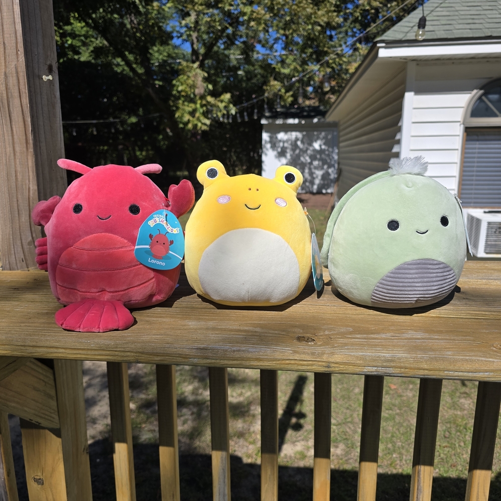 Squishmallows Plush Toy Set - Red, Yellow, Green